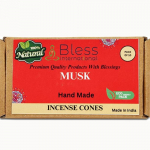 BLESS INTERNATIONAL Muskus 100% naturaalne - viirukikoonused k&auml;sitsi valmistatud - k&auml;sitsi kastetud orgaanilised kemikaalid - puhas puhastamiseks - l&otilde;&otilde;gastumiseks - positiivsus Pack Of 10 Cones