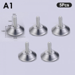 5 tk Terasm&ouml;&ouml;bli jalad libisemisvastase alusega lauakapi jalapadi reguleeritav