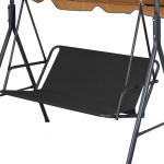 Asenduskiige istmekate, 600D Oxfordi riidest veekindel 2/3 istmega sise&otilde;ue kiige istme asenduskatted v&auml;liveranda aiahoovi kiikedele must