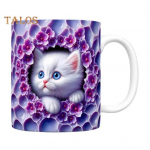 Kassi keraamiline kruus 11 untsi keraamiline joogikruus Klassikaline 3D raamaturiiul Vesitass J&otilde;ulukink kassis&otilde;pradele A