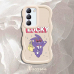 V&auml;rvitud muster Big Wave Edge pehme silikoon materjal Macaron telefoni &uuml;mbris p&otilde;rutuskindel kaitsev kummist korpus OnePlus Vivo Motorola Moto jaoks Vivo Y18E valge