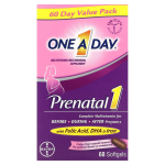 One-A-Day, 1 rasedatele naistele, sisaldab foolhapet, DHA-d, rauda, 60 pehmet kapslit