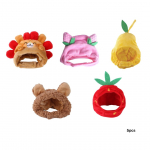 5-osaline kassi m&uuml;ts, naljakas loomariiete m&uuml;ts k&otilde;rvadega, l&otilde;bus m&uuml;ts, mis sobib kassidele ja v&auml;ikestele koertele, kassipoegadele, kutsikatele, peoriided