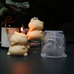 Armas kassi silikoonk&uuml;&uuml;nla vorm 3D loomade aroomiteraapia k&auml;sitsi valmistatud seebiga &scaron;okolaadivaigust epoks&uuml; j&auml;&auml;kuubiku vormi pulmakaunistusega suveniirid