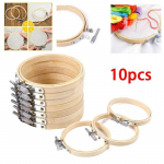 10 tk/komplekt 8-23 cm Valikuline DIY ristpiste tikandiring Bambusest tikkimisraam Ristraam R&otilde;ngas Toetus Puidust n&otilde;el K&auml;sit&ouml;&ouml;riistad 10pcs 8cm