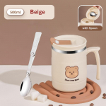 Kaheseinaline kohvikruus lusikaga roostevabast terasest termiline lekkekindel tee-veetopsid Kaasaskantavad &otilde;lleveiniklaasid reisijoogid 500ml