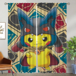 T&uuml;ll magamistuppa Pokemon vahesein Halloweeni dekoratsioon Kodu interj&ouml;&ouml;r Kardinad 2 t&uuml;kki Kaasaegsed elutoa kardinad Rulood W50xH70cmx2pcs-CL