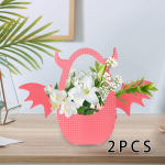 2 pcs Hard Paper Flower Boxes Empty Wedding Bouquet Decorative Basket for Place Bouquets, valge