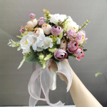 Pulmakimbud pruutneitsile Kunstlikud roosid Lilled Hortensia kameelia Pruudikimp maal&auml;hedaseks prantsuse vintage pidulikuks kodukaunistuseks Style 1