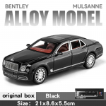 Survevalatud 1/24 skaala Bentley Mulsanne sulamist mudelauto kollektsioon s&otilde;iduki simulatsioon heli ja valgusega metallist m&auml;nguauto m&auml;nguasi lastele kingitus must