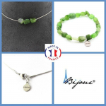 Pierres et Min&eacute;raux. Parure bijoux Bracelet Collier 3 perles Jade Nephrite de Sib&eacute;rie Taille personnalisable.