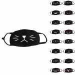 Keskkonnas&otilde;bralik mittekootud n&auml;omask armas koomiksiekspressiooni prindikujundusega pehme suumask