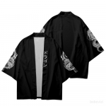 Varrukad Draakonimustriga Must Kimono Lahtine Jaapani T&auml;navamood Kampsun Naised Mehed Harajuku Haori Cosplay &Uuml;laosa S&auml;rgid XXXXXL must
