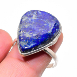 Lapis Lazuli Handmade 925 Sterling Silver Jewelry Ring Size Adjustable n2n05
