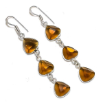 Smoky Topaz handmade 925 Sterling Silver Jewelry Earring 2.56 O2p92