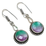 Rainbow Solar Quartz handmade 925 Sterling Silver Jewelry Earring 2.01 N1s86