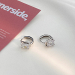 Lihtsad ja elegantsed ruudukujulised teemantk&otilde;rvaklapid, k&otilde;rgekvaliteedilised geomeetrilised k&otilde;rvar&otilde;ngad, prantsuse retro, uus stiil