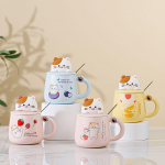 Creative Three Dimensional Cat Mug Cute Cat Mug Cartoon Ceramic Cup Home Office Gift Cup Souvenir 301-400ml