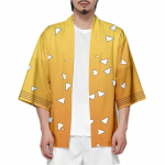 Animetegelased Kamado Tanjirou Cosplay kost&uuml;&uuml;m Roosa Kamade Zezeko kimono meestele naistele suvine Jaapani haori kimono rannale M