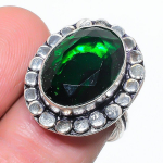 Natural Chrome Diopside Gemstone 925 Sterling Silver Jewelry Ring Size 7.5 m9o92