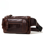 Nahast meeste v&ouml;&ouml;pakendi pealmine kiht veisenahast multifunktsionaalne rinnakott Retro Crossbody kott pruun