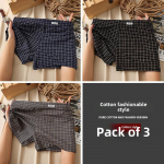 Meeste ruudulised puuvillased bokserid: Mugav, lai ja hingav aluspesu 3XL (recommended 155-190 jin)