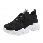 Naiste mood platvorm tossud sokid kingad naistele uus mood vabaaja kootud kangast v&otilde;rk hingav spordijalatsid Zapatillas Mujer 36 must