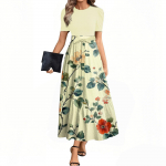 Naiste suvine kleit, lahtine rannapuhkuse vabaaja s&uuml;gava V-kaelusega vestkleit, elegantne s&auml;rkkleit L beež