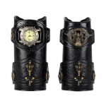 Keskaegne Steampunk Randme PU Nahast Kaitsemehaaniline Varustus Kell Randmepansar Noormees Rekvisiit Ratsu Retro K&auml;ev&otilde;ru Aksessuaarid Mehed black must