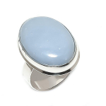 Natural Angelite Stone Gemstone 925 Sterling Silver Jewelry Ring Size 9.5 c2d92