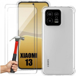 Coque pour xiaomi 13 - tpu antichoc transparente + 2 verres tremp&eacute;s vitre protection
