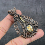 Mosaic Jasper Handmade Copper Wire Wrap Jewelry Pendant 2.64 h4g30