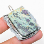 Ruby in Fuchsite Ethnic 925 Sterling Silver Jewelry Pendant 1.97 b5O15