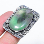 Green Fluorite Handmade 925 Sterling Silver Jewelry Ring Size 8 g8i06