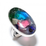 Dicorich Glass Handmade 925 Sterling Silver Jewelry Ring Size 6 k8b55