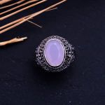 Pink Chalcedony Handmade 925 Sterling Silver Jewelry Ring Size 7.25 q4k11