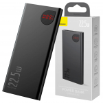 Powerbank Baseus Adaman Metal, 10000 mAh, 2 x USB, USB-C, Lightning, Micro-USB 22,5 W (Must)
