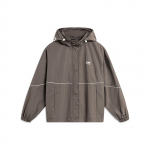 Li Ning Spordimoe seeria Kerge Pehme Vabaaja Lahtine Lukuga Kapuutsiga P&auml;ikesekaitse Jakk UPF50+ Naiste jakid Seene-pruun AFDU690-6 XS