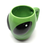 Roheline 3D tulnuka kruus Glasuuritud keraamiline kohvitass Kosmos Universum UFO disain Kingitus Peo meenutus lapsele Poiss Loov kingitus 400ml black