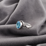 &Scaron;veitsi sinine topaas s&otilde;rmus v&auml;&auml;riskivis&otilde;rmus, 925 prooviga t&auml;issterlingh&otilde;be s&otilde;rmus ehted k&auml;sitsi valmistatud s&otilde;rmus, h&otilde;beehted kingituseks 4 sinine