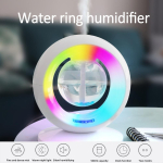 500ml K&otilde;rge Udu Kella Niisutaja, Vee R&otilde;nga Niisutaja, V&auml;rviline RGB &Ouml;&ouml;lamp, Magamistoa Laua 268ml Mini Niisutaja white