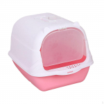 K&otilde;rge k&uuml;ljega kapuutsiga kassiliivakast, kinnine tualettpott s&uuml;gav tualett v&auml;ravaga lemmikloomaga