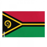 Drapeau - Vanuatu - 120 x 180 cm - Pol&uuml;ester - Recto/verso - &OElig;illets en fer