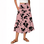 Naiste lendlevad volangidega &auml;&auml;ris, joonega maksiseelikud elastse v&ouml;&ouml;kohaga elegantsed mitmekihilised Boho pikad seelikud XL roosa