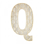 Grande lettre en bois - Q - Bois - Ajour&eacute; - A d&eacute;corer - 24 cm - Loisirs cr&eacute;atifs
