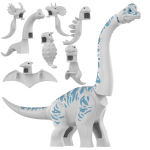 2025 Uus Jura Dinosaurus Titanosaurus Loomad DIY Klotsid brachiosaurus Ehitusklotsid Tellised Laps Dino M&auml;nguasjad Lastele white