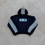 Euroopa ja Ameerika retro triibuline lai unisex t&auml;navahip-hopi personaalsuse plaastriga tikitud dressipluus 2XL must