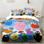3D multikakomplekt B-Barbapapa tekikott ja padjap&uuml;&uuml;rid Pehme nahas&otilde;bralik &Uuml;hekordne King suurus Lastele S&uuml;nnip&auml;evakingitus 2pcsUsTwin 172x218