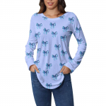 T-s&auml;rgid naistele S&uuml;gis Vabaaja Pikkade varrukatega s&auml;rgid Dressipluus Vintage Graafilise tr&uuml;kiga topp Pullover Yst&auml;v&auml;np&auml;iv&auml; S sinine