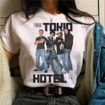 Tokio Hotel Anime Streetwear Valge Mood Naiste T-s&auml;rgid Harajuku Riided L&uuml;hikeste Varrukatega Suvised Teesid Vabaaja Naiste O-kaelusega Topid M